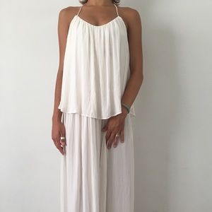 Zara White Ruffle Maxi Dress